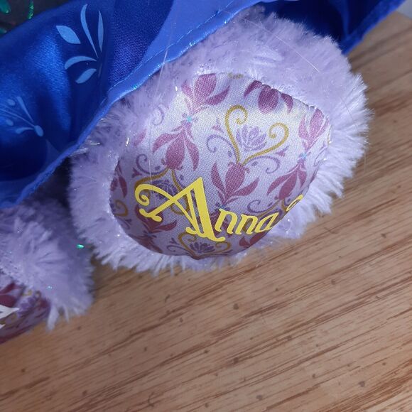 2014 Build A Bear BAB Disney Purple Frozen Anna Bear w/ Dress Cape Wig COMPLETE - Picture 3 of 11